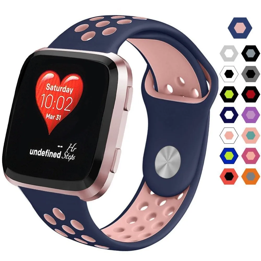 Классический силиконовый ремешок Frontier с круглым отверстием для смарт часов Fitbit