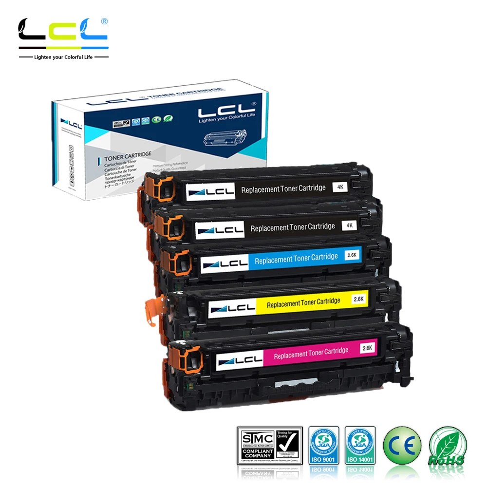 LCL 305X 305A CE410X CE410A CE411A CE412A CE413A (5 Pack) Тонер картридж совместимый для HP Laserjet Enterprise 300