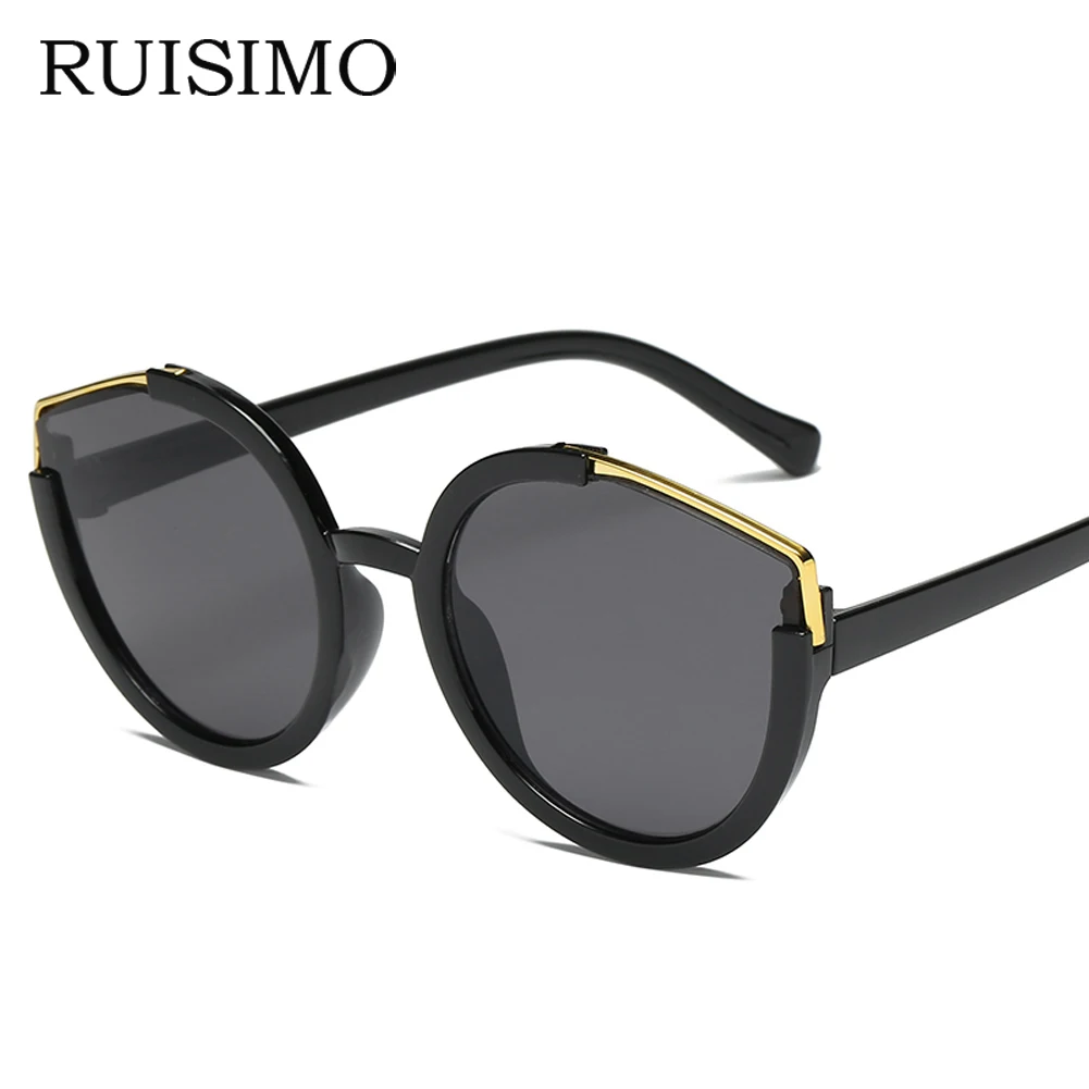 RUISIMO винтажные Круглые Солнцезащитные очки женские мужские брендовые оправы