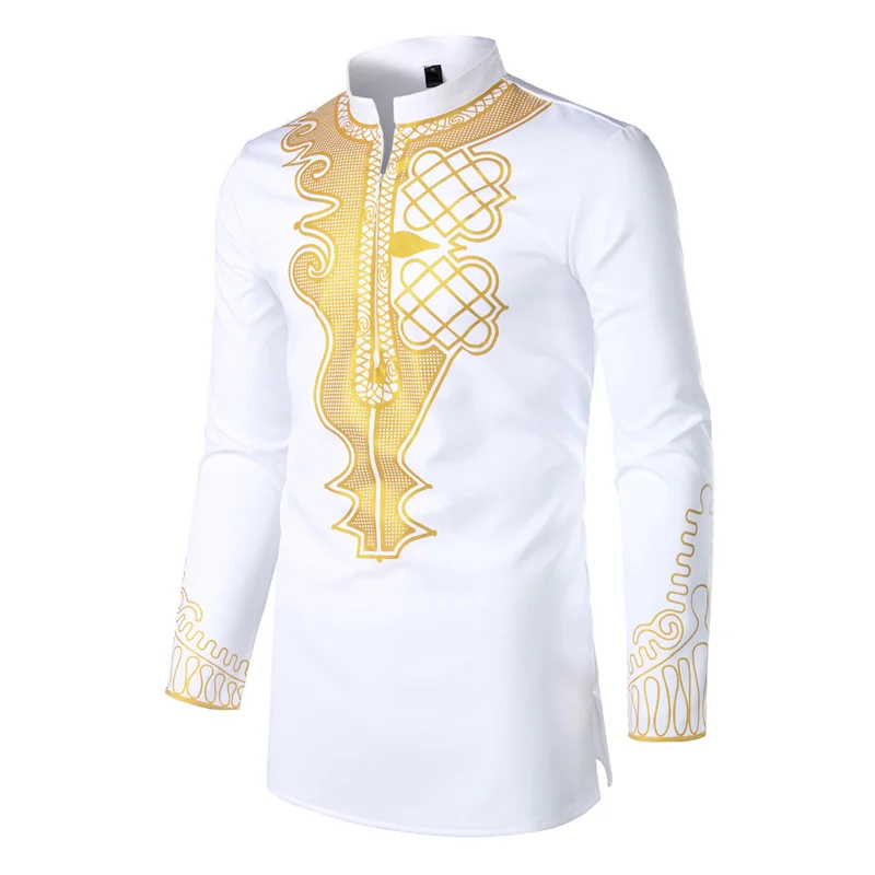 Мужская африканская одежда топы футболка Homme Dashiki брендовая новая с длинным