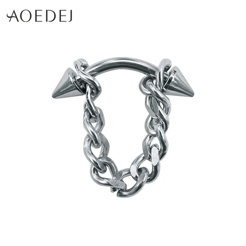 Taper Silver AOEDEJ мужские серьги с кисточками золотые серьги из нержавеющей стали для женщин серьги-цепочки пирсинг ювелирные изделия панк серьги байкера - Окраска металла: Taper Silver
