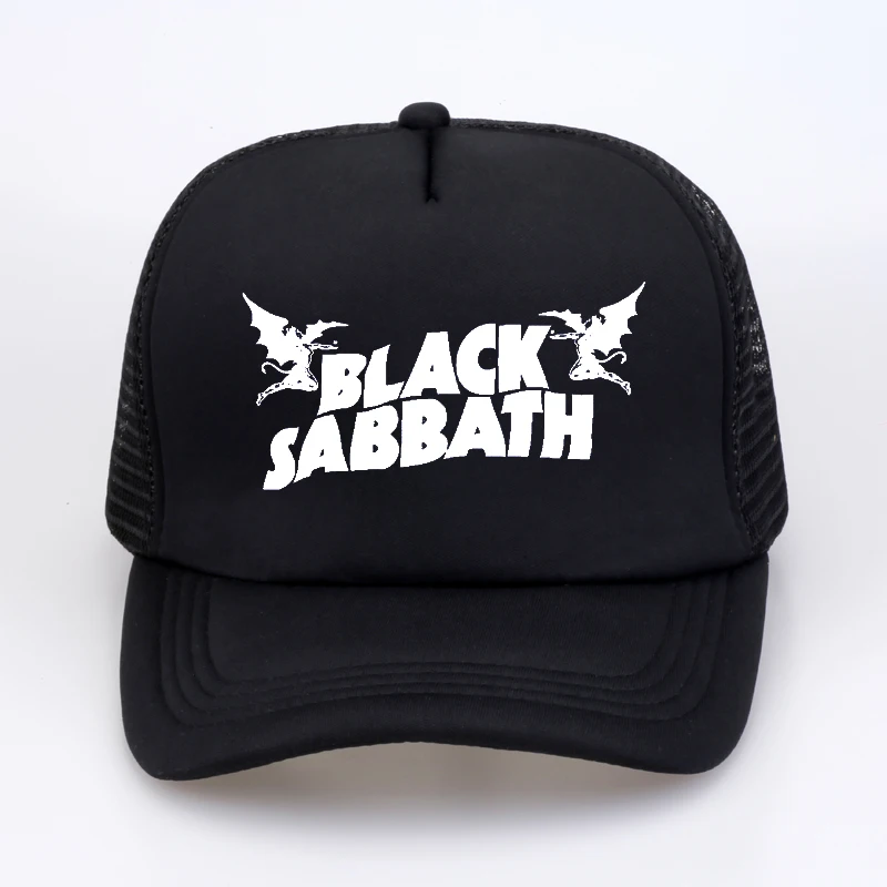 Модная Мужская Женская Бейсболка s черная Sabbath рок Кепка s летняя тяжелая металлическая Рок Музыкальная Группа сетка Кепка Дальнобойщика шляпа