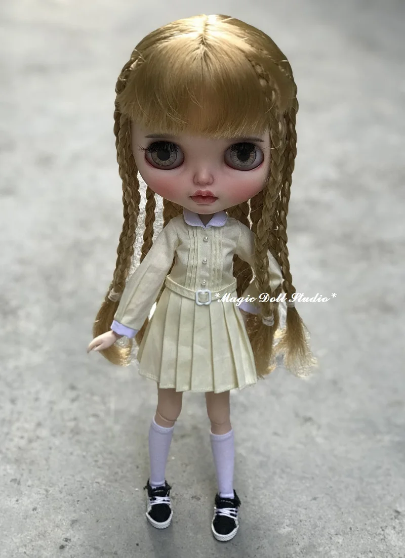[MG670] Новинка; ; платье для куклы;# плиссированное платье с длинными рукавами; подходит для blyth ob24 licca azone; розничная