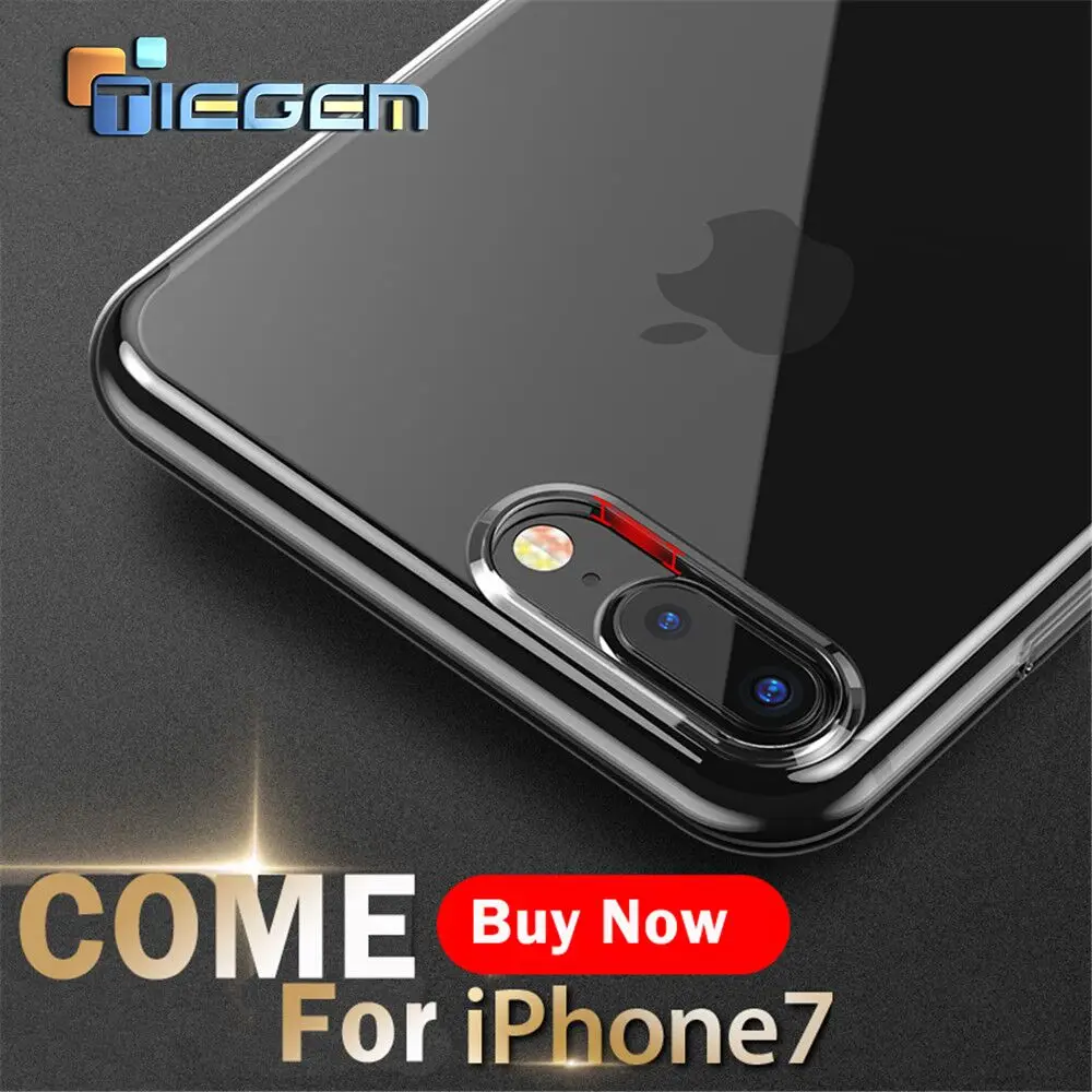 Чехлы TIEGEM для телефонов iPhone 7 8 6 6S Plus чехол прозрачный силиконовый из ТПУ X 5 5s SE и