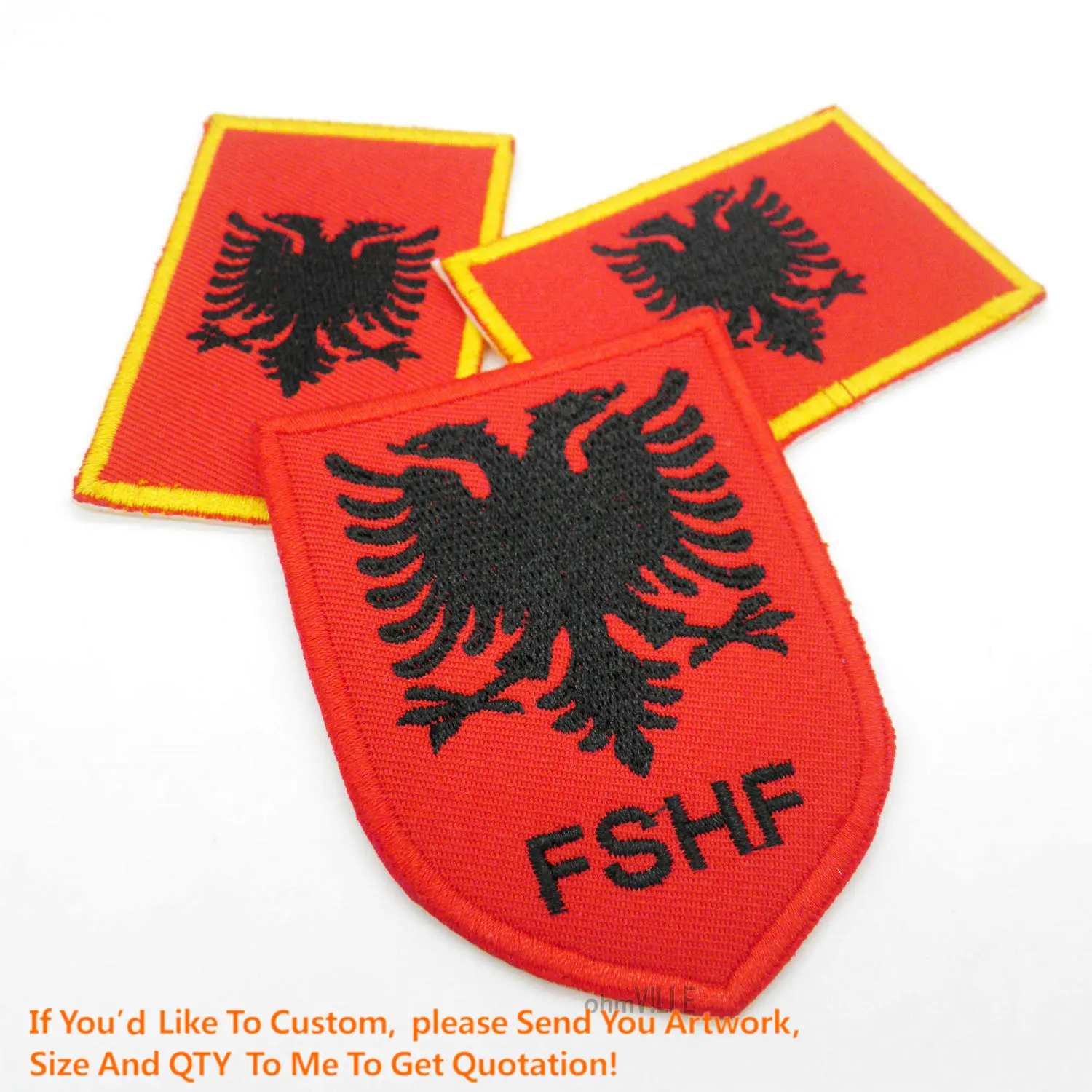 Новое прибытие Albania Futbol FSHF Железный патч 3D вышитый для одежды ручной работы parches