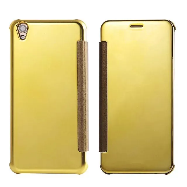 Роскошь чистой окно просмотра зеркало smart pc case для oppo r9 plus случаях кожа соединения