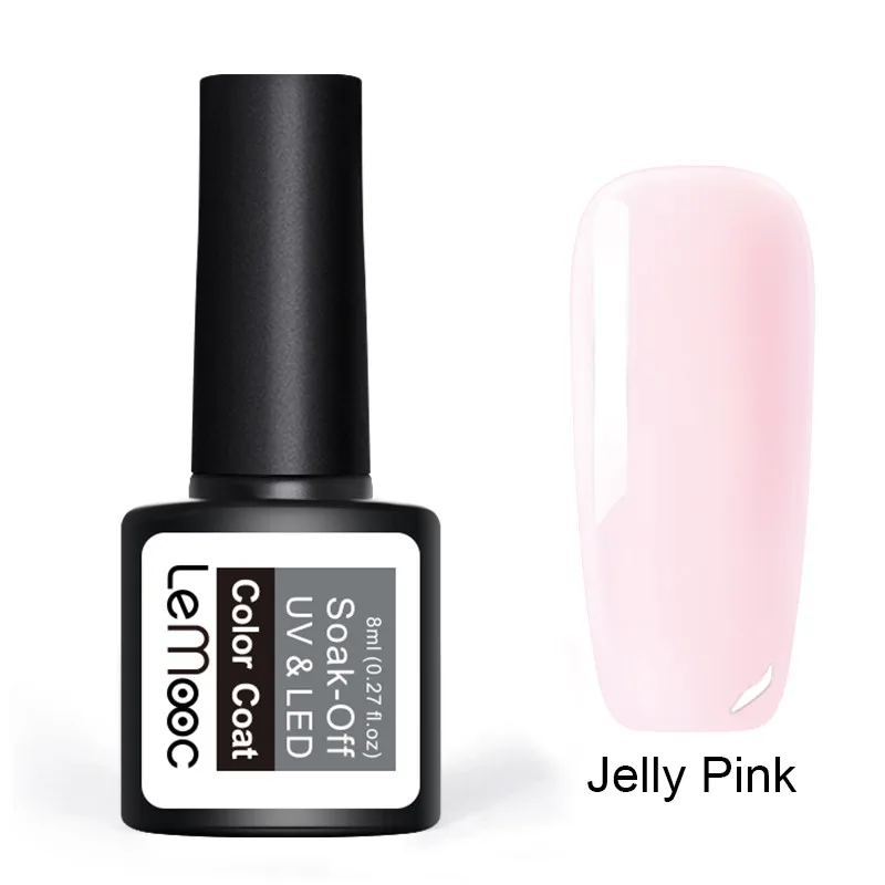 Jelly Pink LEMOOC 8 мл Базовое покрытие верхнее покрытие гель лак для ногтей прозрачный впитывающий УФ гель основа под лак для УФ-гель для дизайна ногтей лак - Цвет: Jelly Pink
