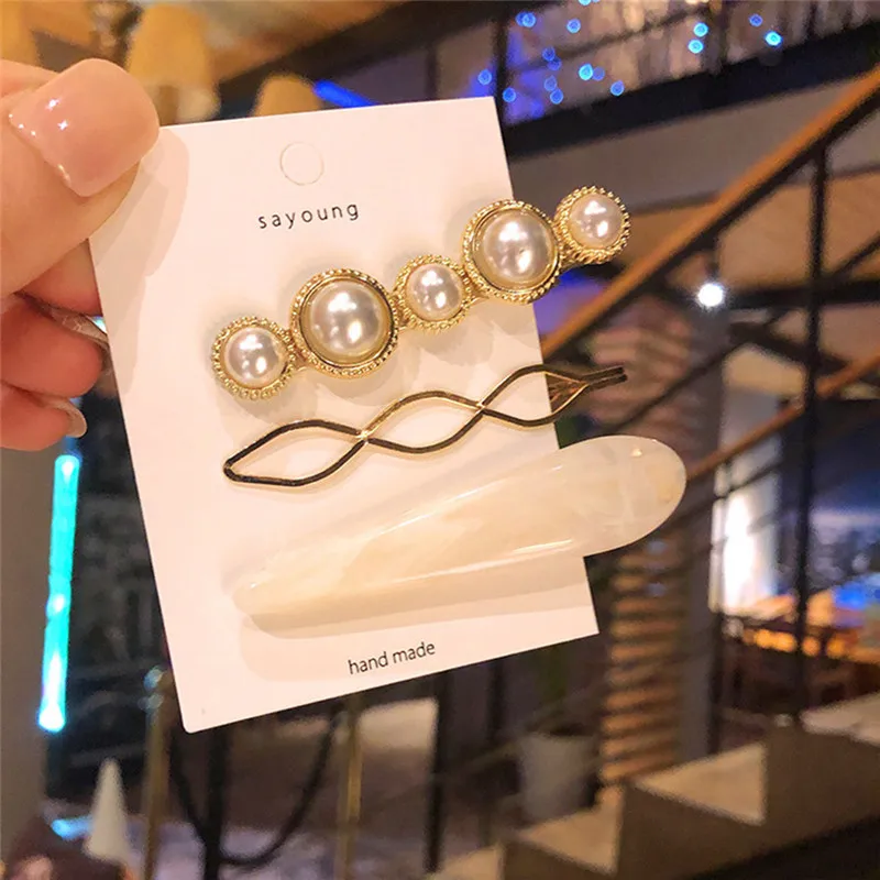 INS/Новинка 2019 заколки для волос из мрамора модная комбинация романтичный