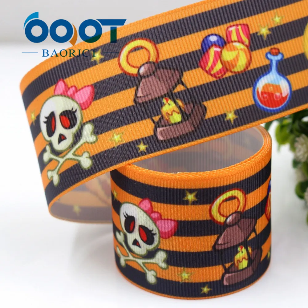 OOOT BAORJCT G-18914-1115 38 mm 10 yards Halloween Ribbons Thermal transfer Printed grosgrain Holiday decoration DIY materials | Дом и сад
