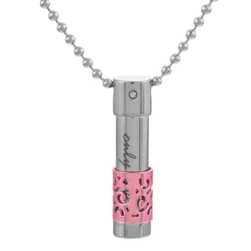 38mmx9mm pink Выдалбливают Ожерелье с кремационной урной подвеской 316L нержавеющая сталь "только любовь" ожерелье бутылка пепел Мемориал ювелирные изделия - Окраска металла: 38mmx9mm pink