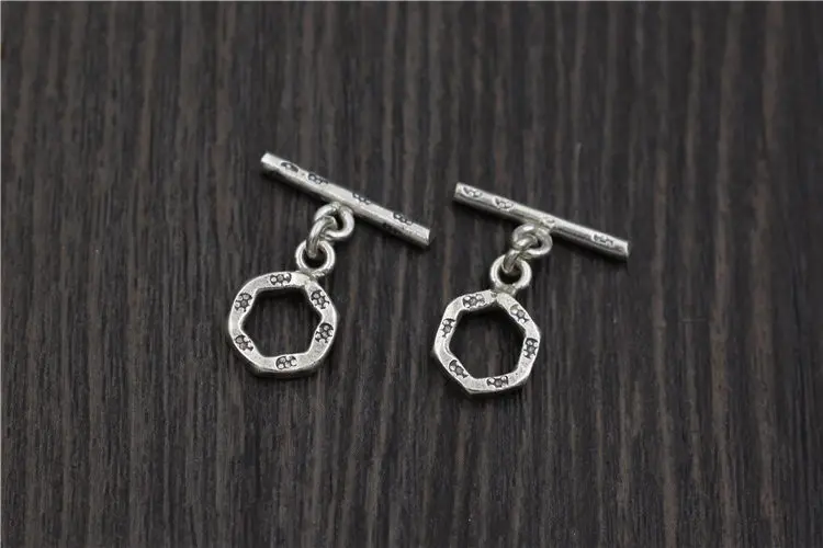 Wholesale Fine Jewelry Accessories 925 Sterling Silver Color Flower Carved Charms OT Toggle Clasps For Pearl Jewelry