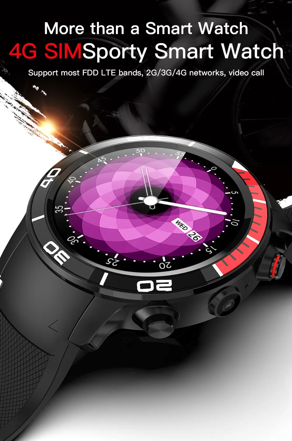 H8 Smart Watch Android 7.1 OS MTK6739 Quad Core 1.28GHz 1GB 16GB Ip68 waterproof Smartwatch Support swimming PK Z28 LEM9 HOPE