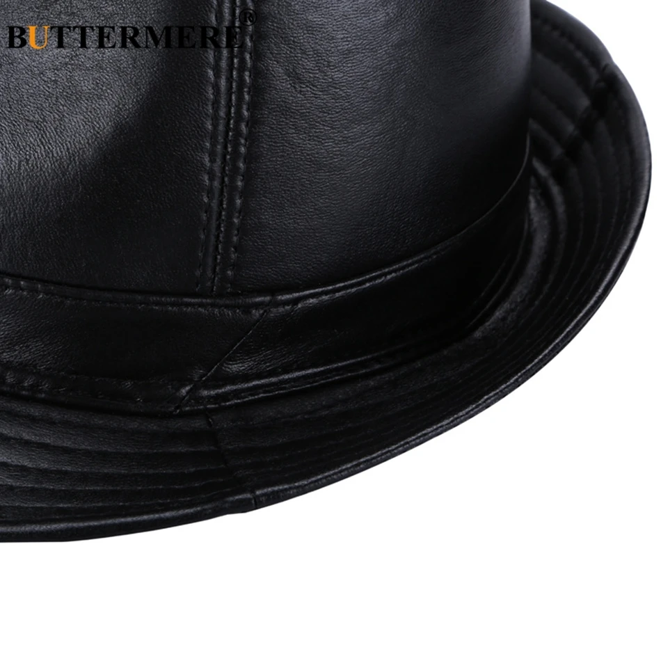 BUTTERMERE Fedoras мужские кожаные Трилби шляпы коричневые Btitish винтажные джазовые кепки мужские лоскутные из натуральной кожи джентльменская фетровая шляпа