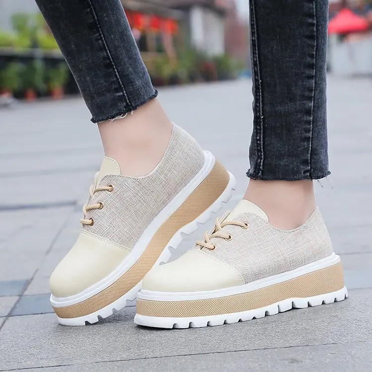 Aleafalling/женские ботинки на шнуровке милая простая умная обувь модные уличные из