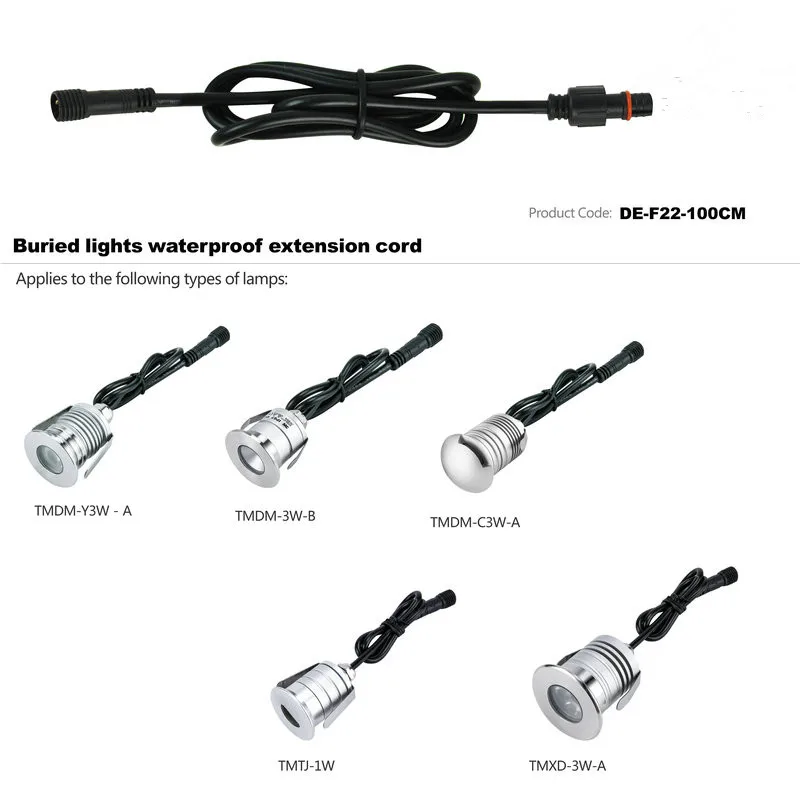 BLACK 2PIN 1meter IP67 Waterproof Extension Cable/Connect Wire/Power Cord for Single Color LED Light 10pcs/lot | Обустройство дома