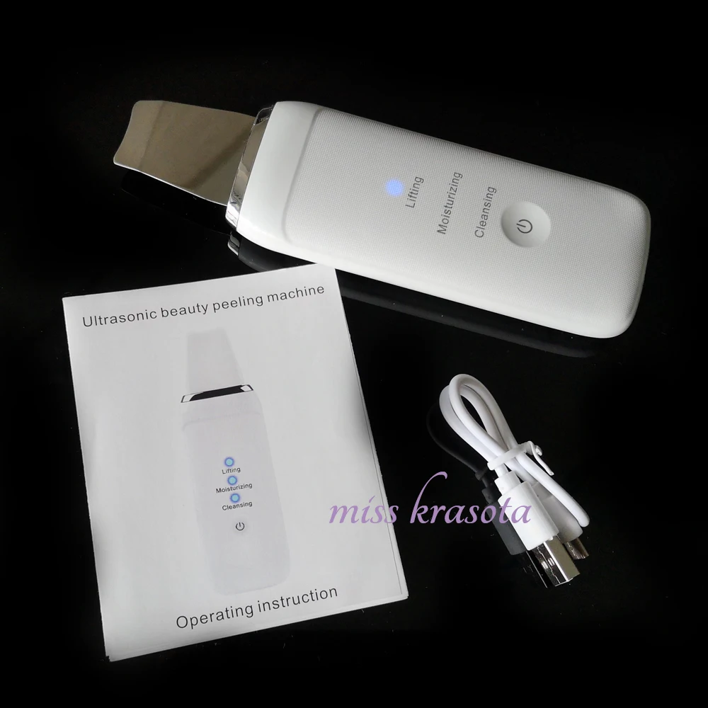 Ультразвуковой скребок для кожи Глубокая очистка пилинга лица лопатка