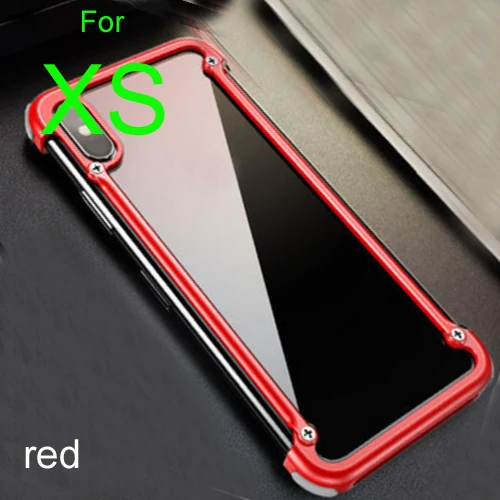 Металлический Utral-Thin Corver бампер чехол для iPhone XR, Простой деловой стиль с выемкой дизайн и силиконовая подушка безопасности - Цвет: red