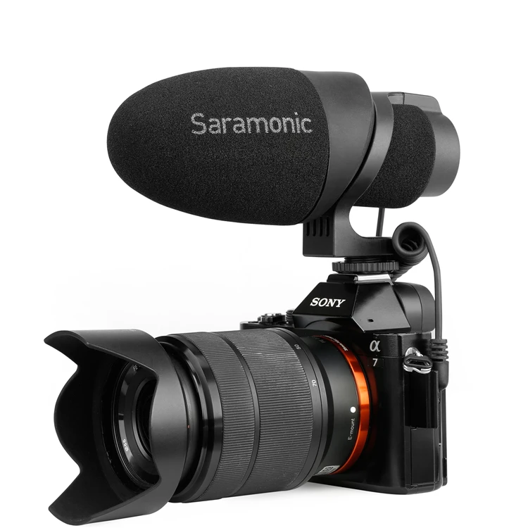 Saramonic CamMic легкий накамерный микрофон с встроенным ударным креплением и ветровым стеклом для DSLR Canon Nikon camera s