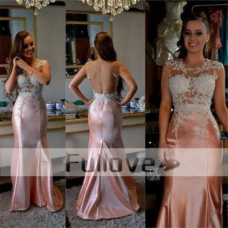 Благородные изящные белые атласные вечерние платья с аппликацией цвета