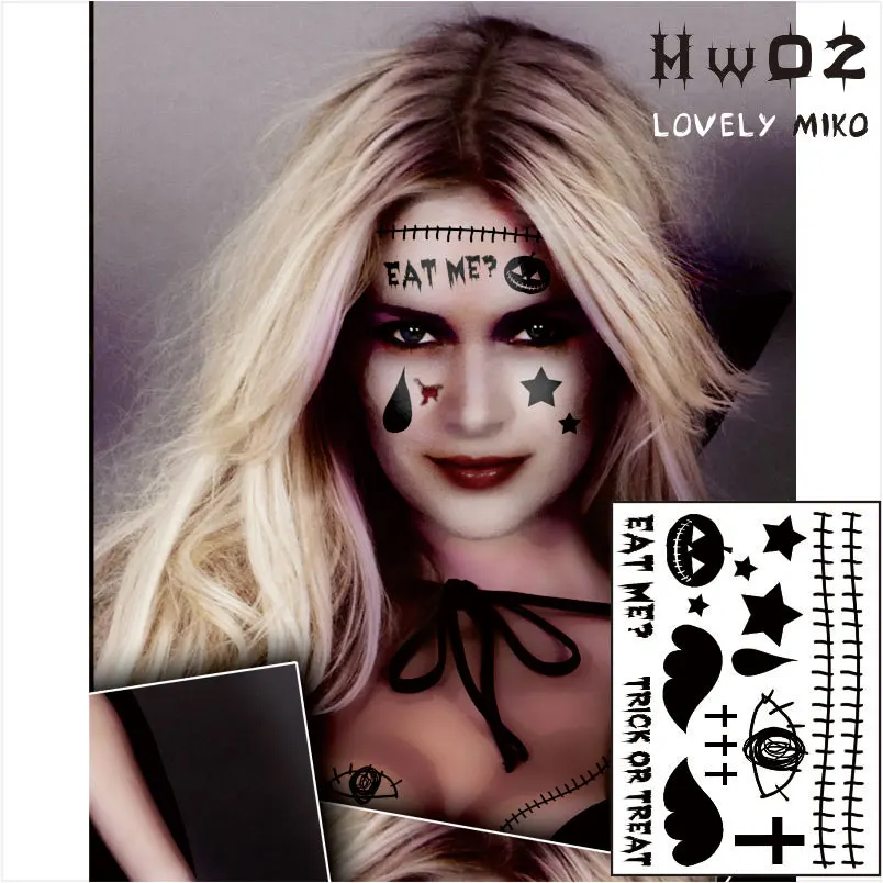 # HW02 Сексуальная Милая временная татуировка Мико для вечерние с пемкиным крылом