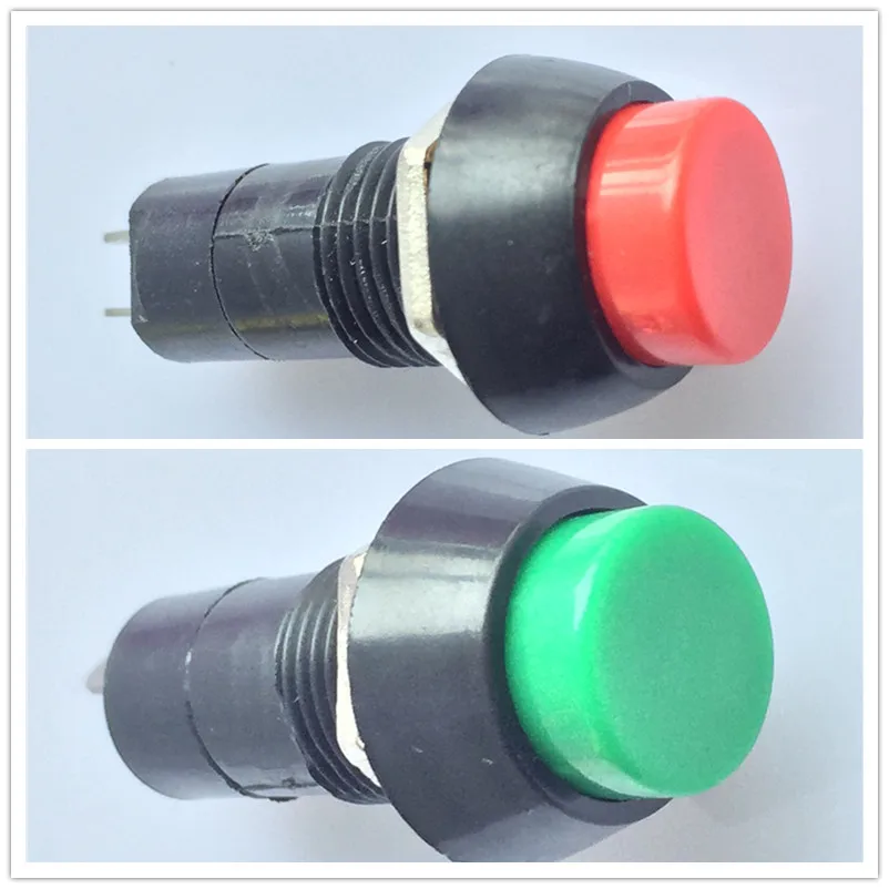 

1pc J065 Push Self-locking Button Switch Green/Red Colors Electric Switch for DIY Model Making High Quality On Sale