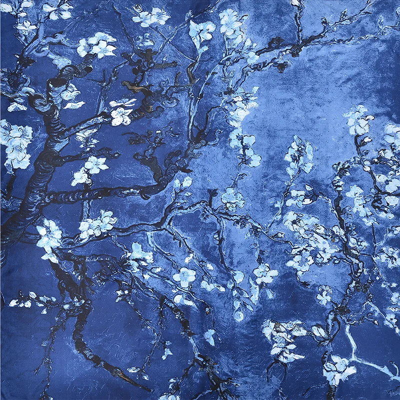 Твиловый шарф RenYvtil Van Gogh Art Женская атласная бандана шейный платок с петлей
