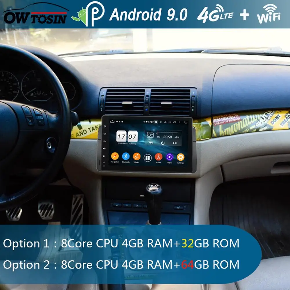 IPS 9 &quotAndroid 0 Восьмиядерный 4 Гб ОЗУ + 64 ПЗУ Автомобильный DVD плеер для BMW 3 серии E46 M3