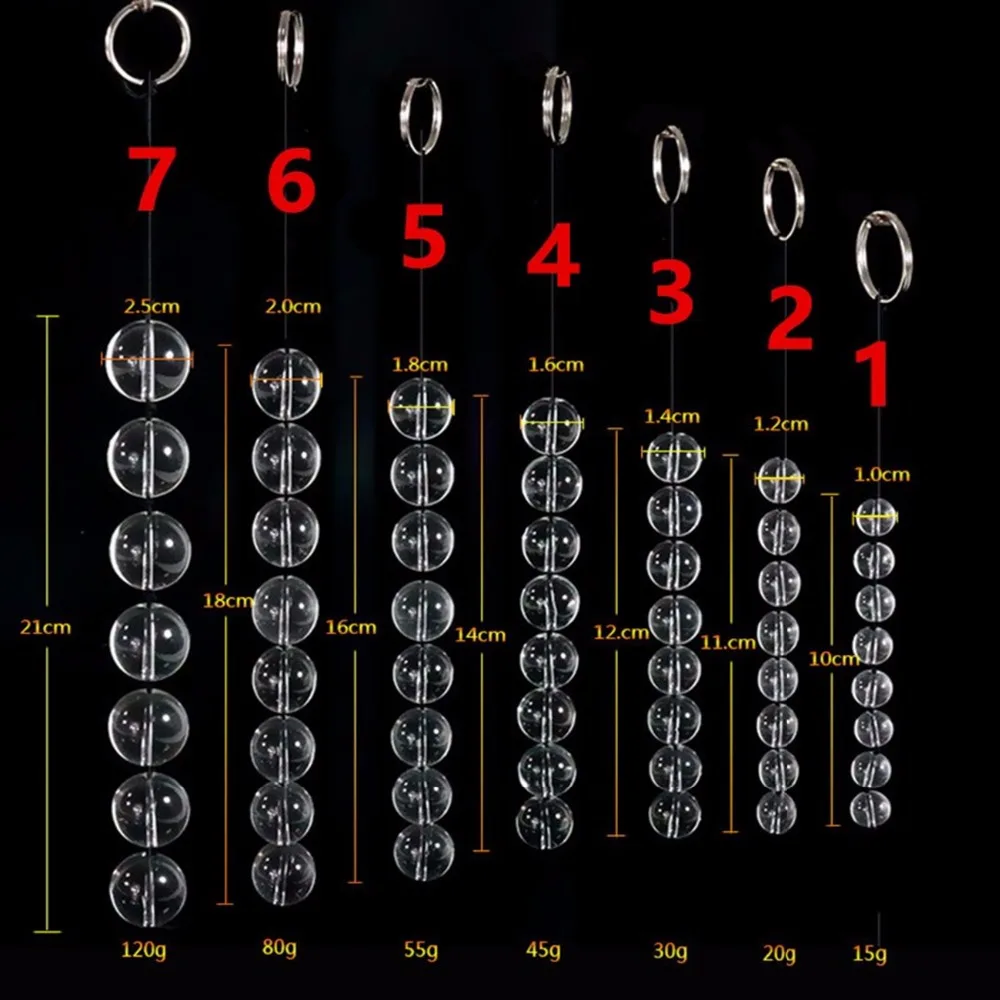 Анальные шарики со стеклянными бусинами анальные для стимуляции игр взрослых