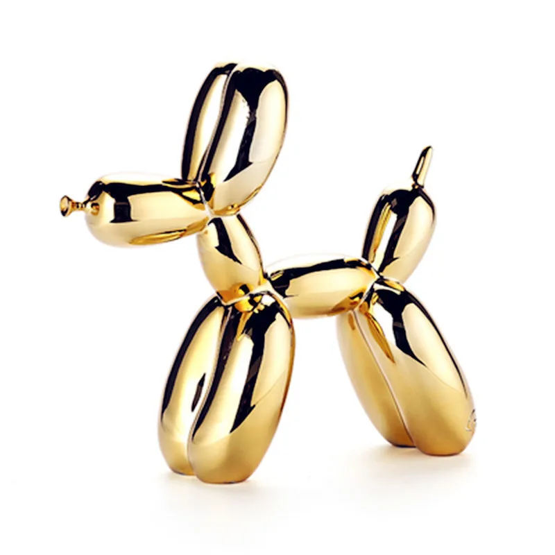 Jeff Koons блестящие воздушные шары статуя собаки моделирование собаки Животное Искусство Скульптура Смолы ремесленника украшения дома аксессуары - Цвет: Gold