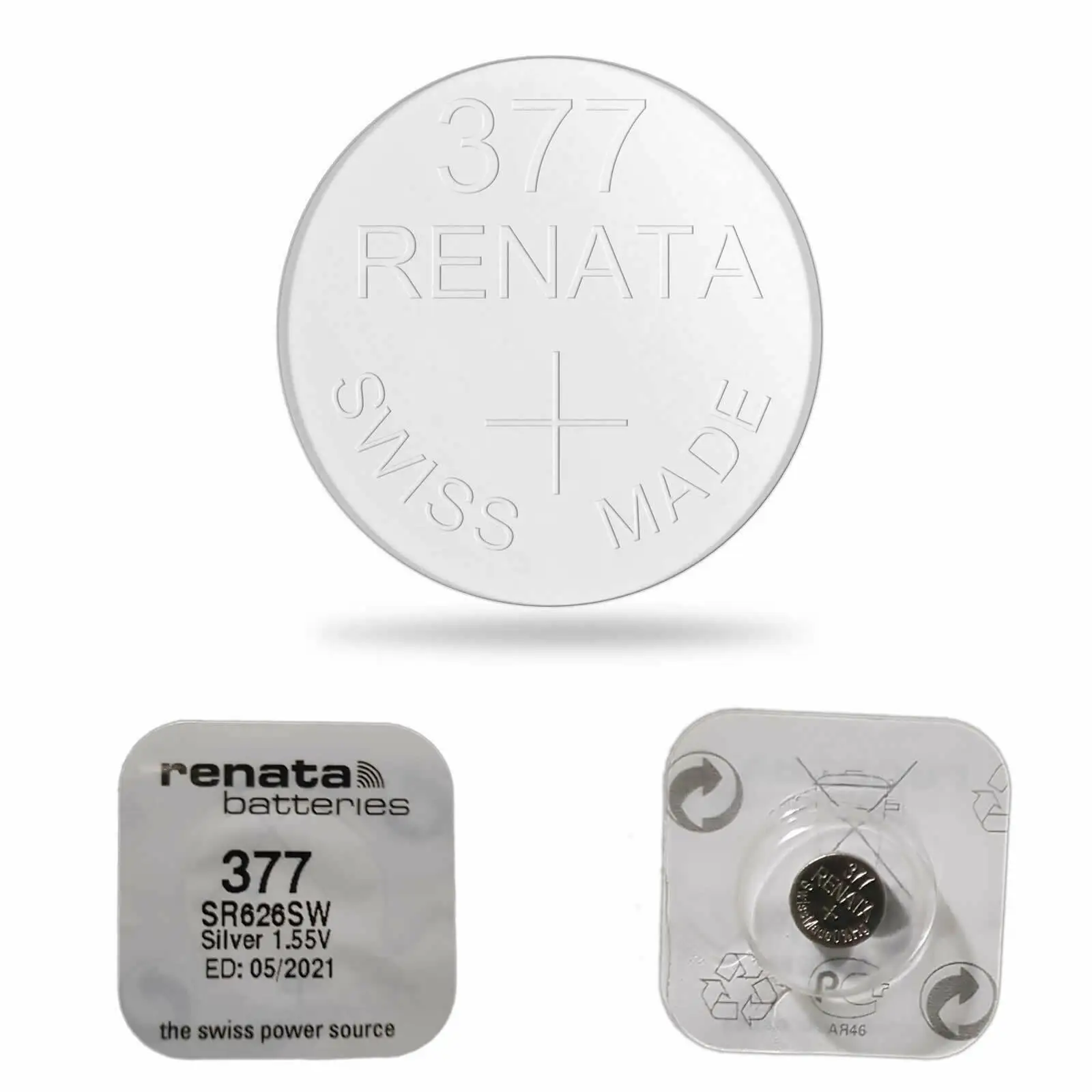 5 x батарея для часов RENATA 377 SR626SW швейцарское производство оксид серебра 1 55 в без