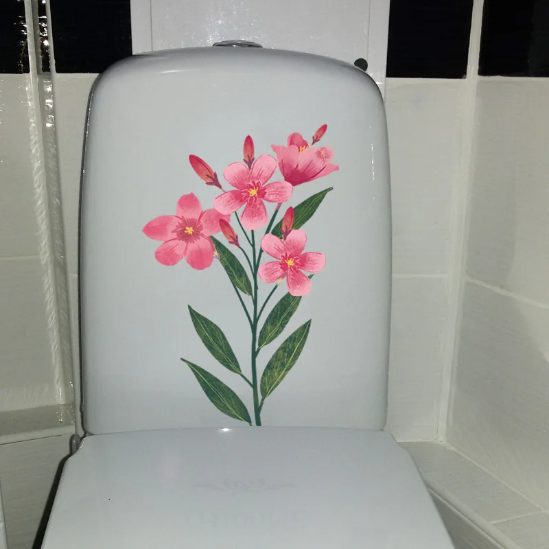 YOJA 15*22.9CM Color Plant Flower Bathroom Toilet Decoration Home Room Wall Sticker T1-1367 | Дом и сад