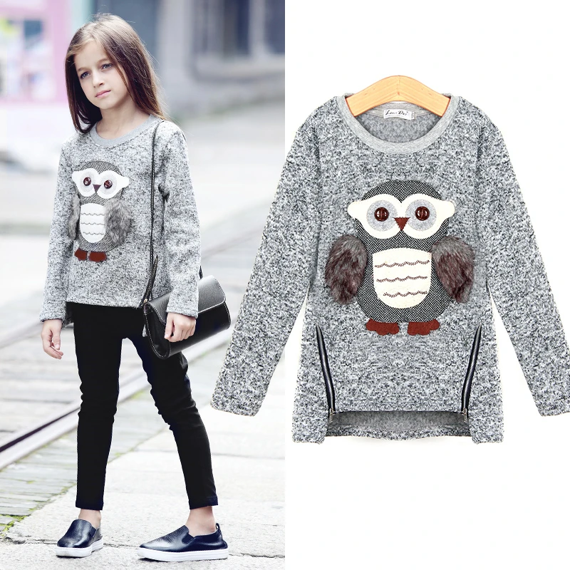 

ABGMEDR Brand Fashion Owl Sweaters Winter Teenagers Girls Sweaters Monsoon Kids Tops Children Clothing Girls Warm Clothes