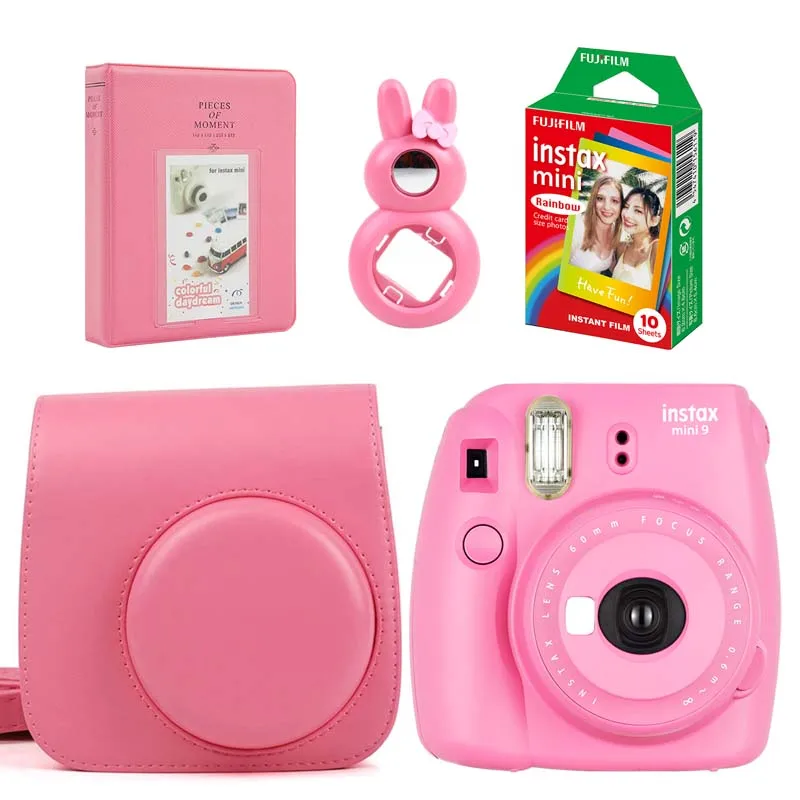 Мгновенная фотокамера Fujifilm Instax Mini 9 5 цветов с радужной пленкой кожаный чехол для