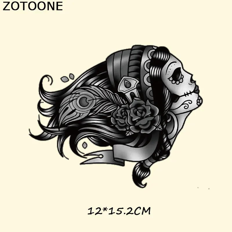 ZOTOONE Прохладный Череп патч для украшения одежды теплопередача железа Патчи DIY Полосы Пользовательские патч наклейки аппликация на футболку E