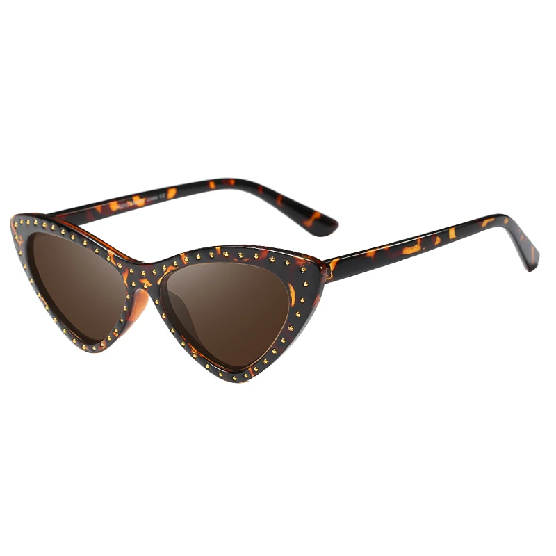 C6 Winla модный дизайн Для женщин Gafas Солнцезащитные очки «кошачий глаз» с заклепками принт женские солнцезащитные очки классические очки винтажные солнцезащитные очки UV400 WL1187 - Цвет линз: C6