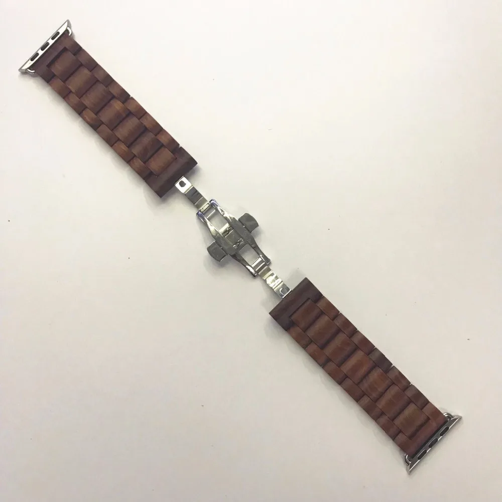 Для Apple watch Группа качество красного сандалового дерева Материал ремешок для часов Ремешок для Apple iwatch серии 3/2/1/ 4 42 40 44 38 мм деревянные группа
