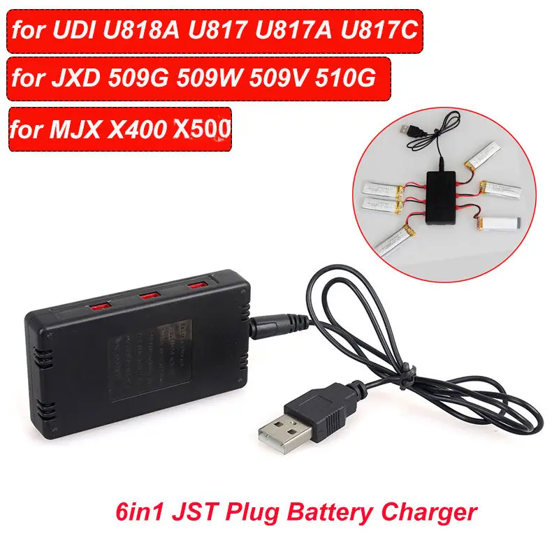 JST 6 портовое зарядное устройство для UDI U818A U817A MJX X400 X500 X800 RC Quadcopter|jst charger|rc battery