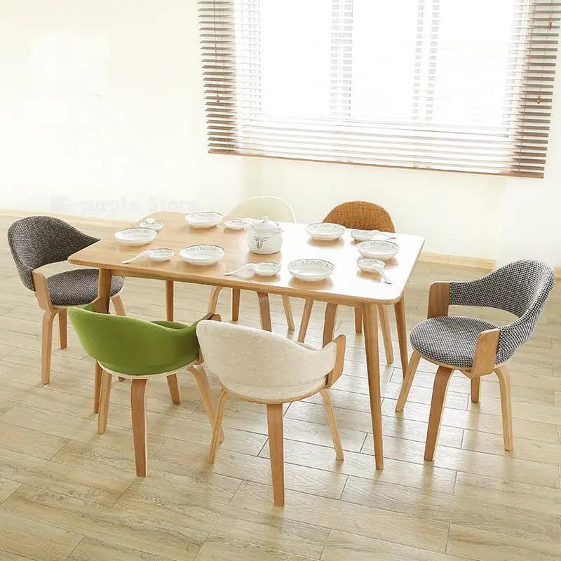 Твердый деревянный шарнир офисный стул компьютерный домашний кофейный из ткани