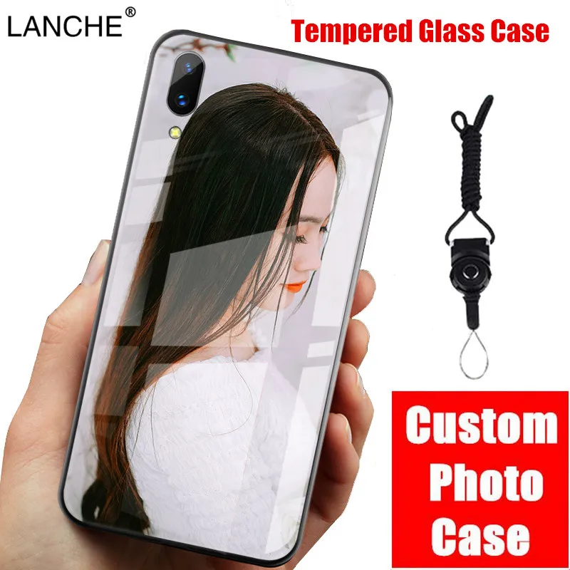 LANCHE чехол из закаленного стекла для телефона iPhone 7 6 6S 8 Plus XR X XS Max i11 Pro Custo фото Чехол