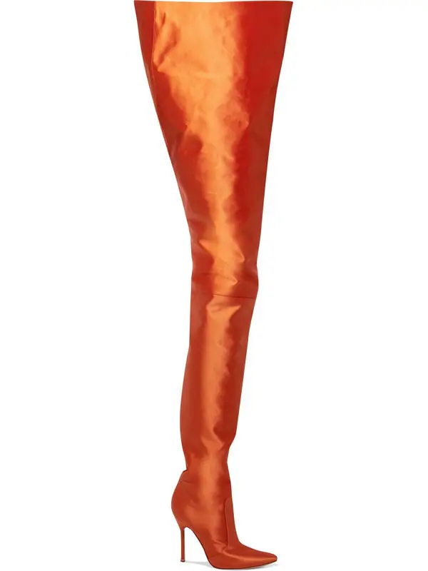 Новый крайняя долго Для женщин Высокая Талия атласные пинетки Rihanna носить Обувь