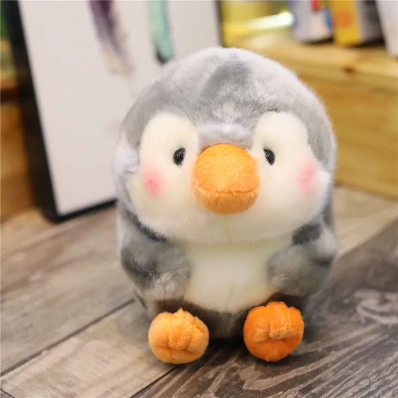 gery penguin 18 см хомяк/Панда Кролик/свинья плюшевый шар Милая круглая форма чучело Мягкая кукла плюшевый пингвин/Дельфин маленький размер игрушки для детей - Цвет: gery penguin