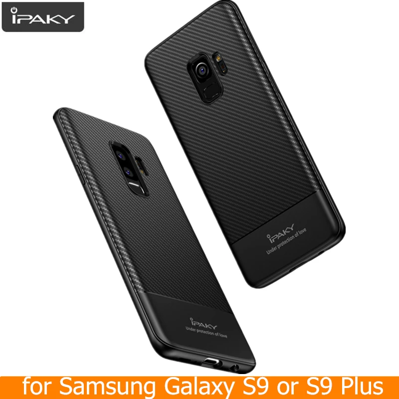 Чехол для Samsung S9 IPAKY S10 S10e Plus Гибридный Силиконовый чехол из углеродного волокна Note
