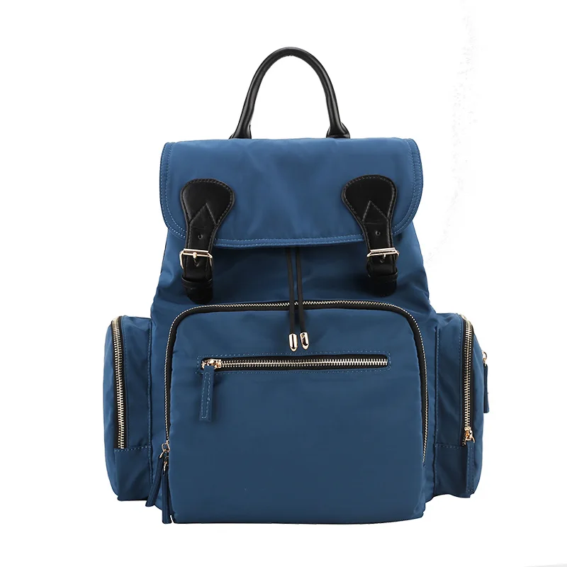 navy blue Сумка для подгузников, рюкзак для мам, сумка для детской коляски, водонепроницаемая сумка Оксфорд, сумка для пеленки для ухода, сумка для беременных, дорожная сумка с цветочным принтом - Цвет: navy blue