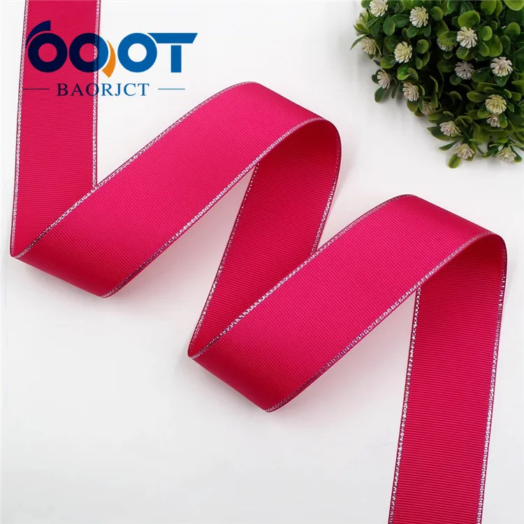 I-19316-599 OOOT BAORJCT I-19316-595 38 мм 10 ярдов Серебряный двусторонний grosgrain ленты, DIY лук кепки аксессуары и украшения - Цвет: I-19316-599