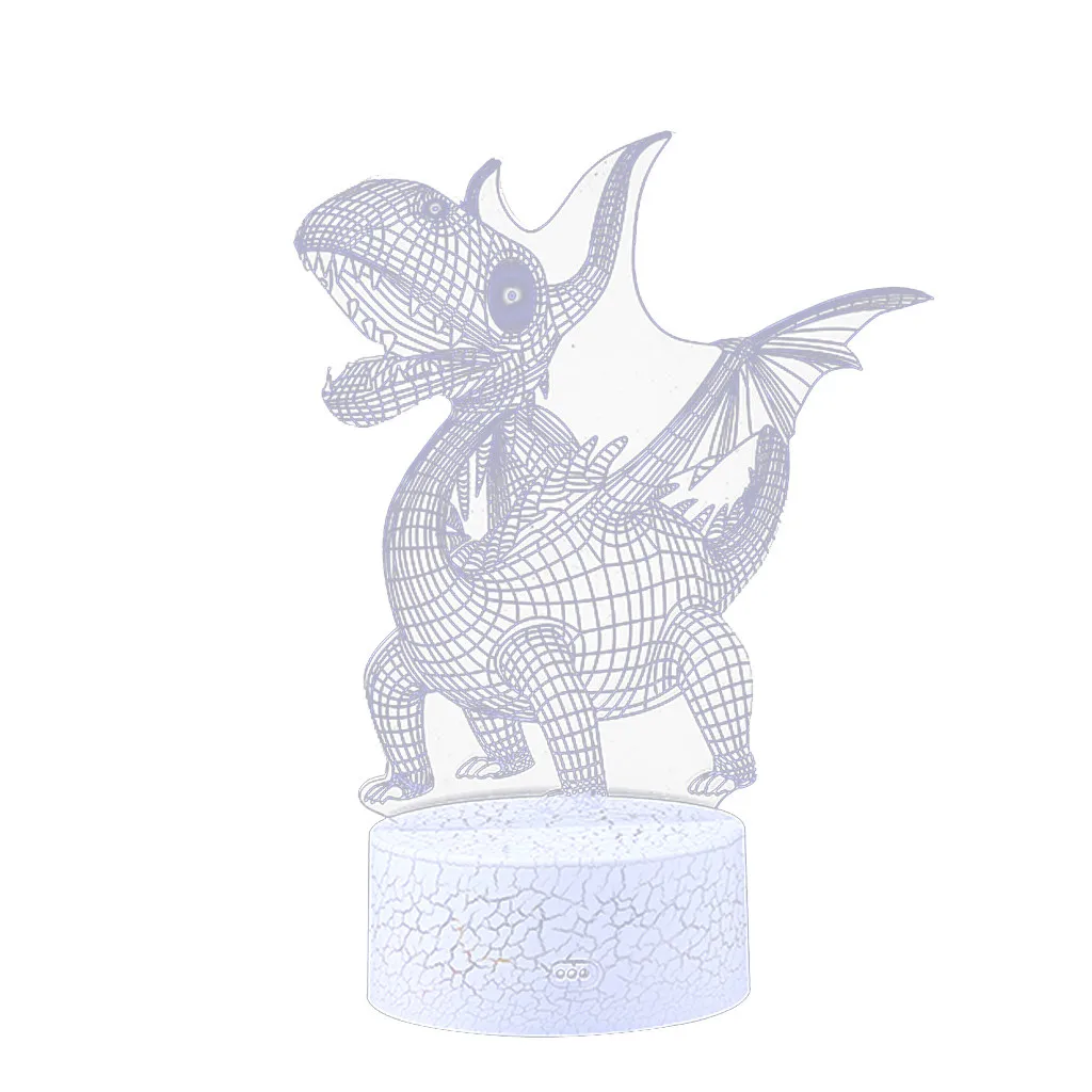 СВЕТОДИОДНЫЙ 3D ночник с подсветкой Иллюзия свет настольная USB 3D визуальная лампа в виде динозавра 7 цветов Изменение подарки 3D светильники для детей