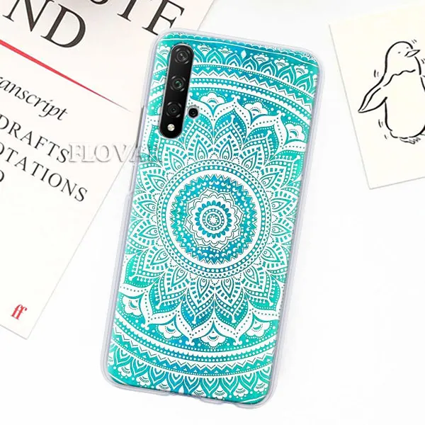 003 Футляр для телефона для Honor 20 Pro 9 10 Lite 8X 8A 8C 8 S 7A фотоаппаратов моментальной печати 7 S Y7 Y9 V20 Мандала Цветок дурмана с цветочным принтом Твердые чехлы из PC - Цвет: 003