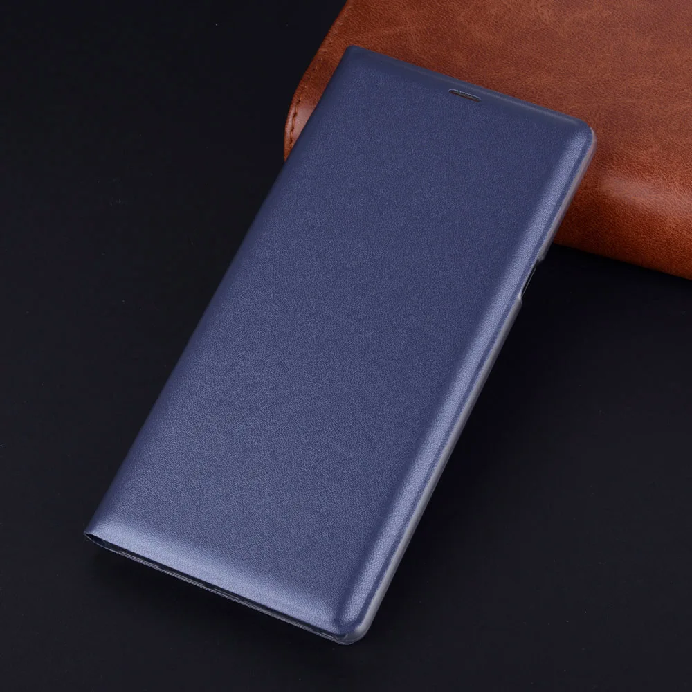 Dark blue Роскошный кожаный флип-чехол для samsung Galaxy Note 9 SM N960 Чехол-бумажник С слот для карт для samsung Note9, SM-N960F, противоударный чехол - Цвет: Dark blue