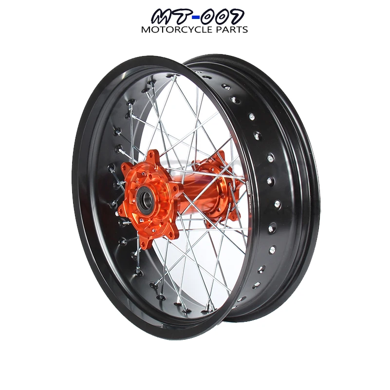 5*1" Supermotard задние колеса оранжевый концентратор черным ободком для SXF EXC-R XC-F SX EXC 300 450 125 250 350 530 2003- 2008 2007