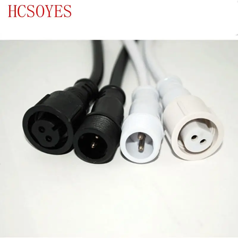 5 пар 2 pin/3 pin/4 pin/5 pin водонепроницаемый разъем с проводом кабель IP68 женский и мужской штекер 2X0,3(мм2) черный белый