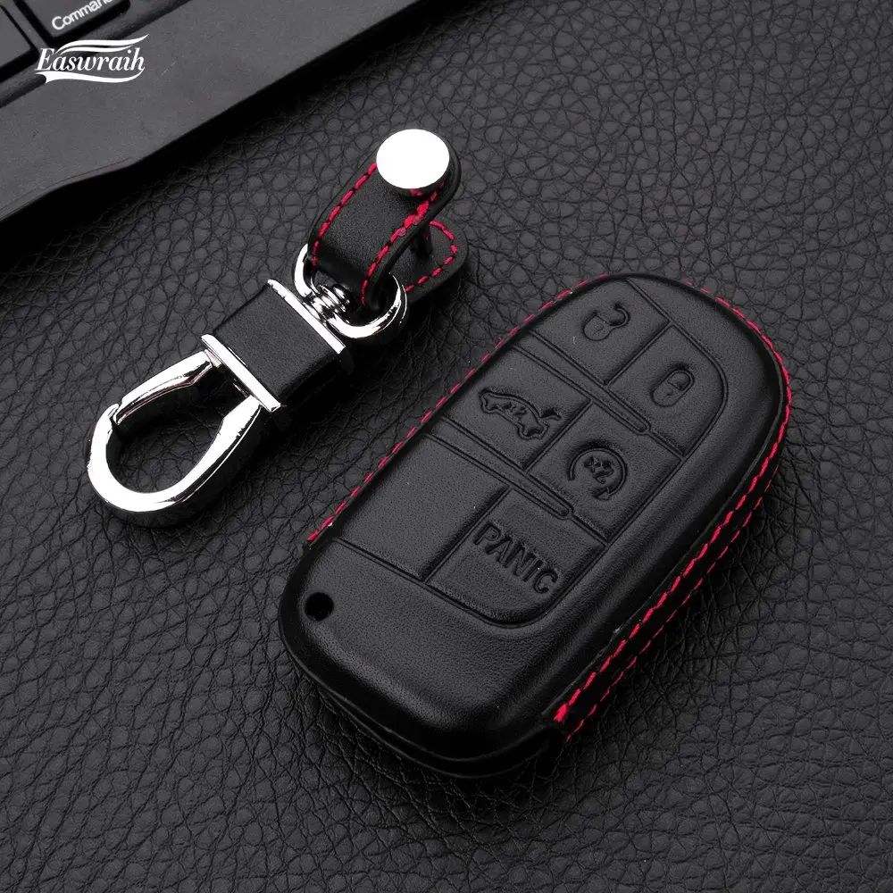 Автомобильный 4D чехол для ключей из натуральной кожи Jeep Renegade Patriot Grand Cherokee Compass Dodge